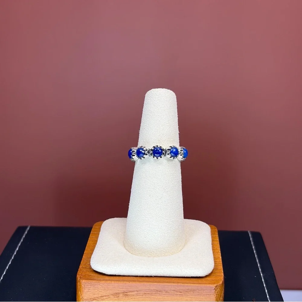 925 Sterling Silver Lapis Lazuli Eternity Ring